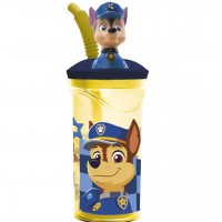 Стакан пластиковий з соломинкою «Paw patrol boy rescue pups»