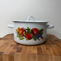 Каструля 2,5 л циліндрична «Яблуко і виноград - білий»