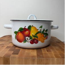 Каструля 2,5 л циліндрична «Фруктовий рай - білий»