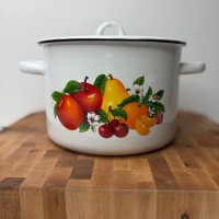 Каструля 3,0 л циліндрична «Фруктовий рай - білий»