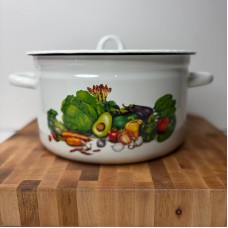 Каструля 4,5 л циліндрична «Овочі - білий» 