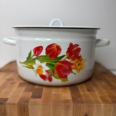 Каструля 4,5 л циліндрична «Тюльпан - білий» 