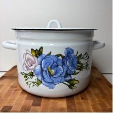 Каструля 5,5 л циліндрична «Еустома - білий» 