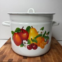 Каструля 7,0 л циліндрична «Фруктовий рай - білий»