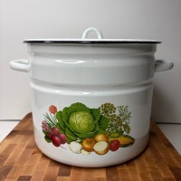 Каструля 9,0 л циліндрична «Овочі - білий»