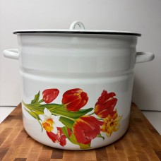 Каструля 9,0 л циліндрична «Тюльпан білий»