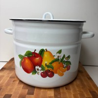 Каструля 9,0 л циліндрична «Фруктовий рай - білий»