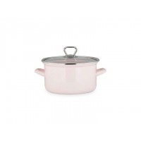 Каструля 3,1 л емальована рожева