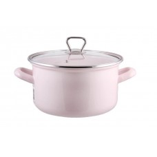 Каструля 5,6 л емальована рожева