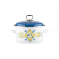 Каструля 2,2 л емальована Вишиванка жовто-блакитна