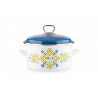 Каструля 4,6 л емальована Вишиванка жовто-блакитна