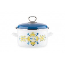 Каструля 4,6 л емальована Вишиванка жовто-блакитна