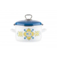 Каструля 3,1 л емальована Вишиванка жовто-блакитна 