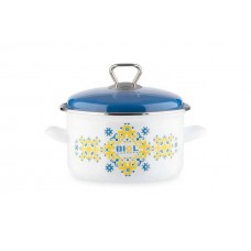 Каструля 3,1 л емальована Вишиванка жовто-блакитна 