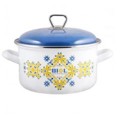 Каструля 5,6 л емальована Вишиванка жовто-блакитна