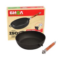 Сковорідка 22 см чугунна з знімною ручкою 