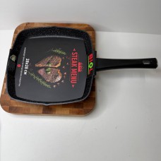 Сковорідка-гриль 28×28 см з антипригарним покриттям, Стейк Меню 