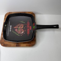 Сковорода-гриль 28х28 см з антипригарним покриттям Стейк Меню