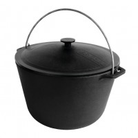 Казан туристичний чавунний з чавунною кришкою 10 л «Туризм»