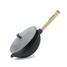 Сковорідка чавунна WOK з алюмінієвою кришкою 24х7 см 2,2 л
