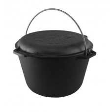 Казан туристичний чавунний з чавунною кришкою 10 л «Туризм»