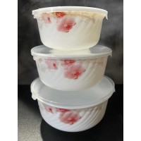 Набір салатників 3 шт з кришками «Орхідея»