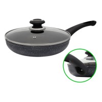 Сковорода 26 см зі скляною кришкою (граніт) 
