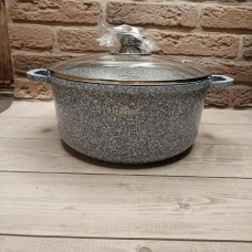 Каструля 4,5 л кругла Мармур (сіра)