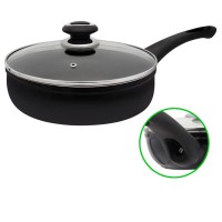 Сковорода 26 см зі скляною кришкою NON STICK чорна 
