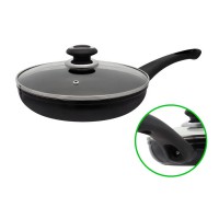 Сковорода 24 см зі скляною кришкою NON STICK чорна