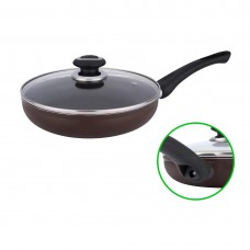 Сковорода 24 см зі скляною кришкою NON STICK шоколад 