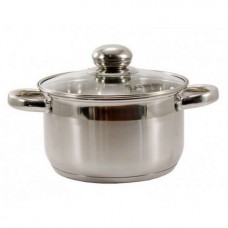 Каструля 1,3 л з нержавіючої сталі (скляна кришка)