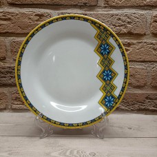 Тарілка 8“ Вишиванка жовто-блакитний ромб
