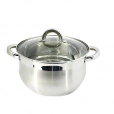 Каструля 6,0 л з нержавіючої сталі (скляна кришка)