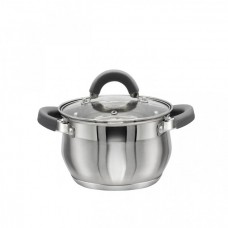 Каструля 2,0 л з нержавіючої сталі (скляна кришка)