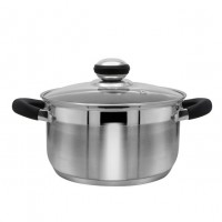 Каструля 4,7 л з нержавіючої сталі (скляна кришка) сфера