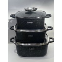 Набір каструль 6 предметів квадратних 2,7л/ 3,5 л/ 4,4 л