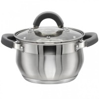 Каструля 6,0 л з нержавіючої сталі (скляна кришка)