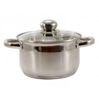 Каструля 6,1 л з нержавіючої сталі (скляна кришка) сфера