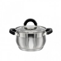 Каструля 2,0 л з нержавіючої сталі (скляна кришка)