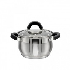 Каструля 2,0 л з нержавіючої сталі (скляна кришка)