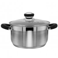 Каструля 6,1 л з нержавіючої сталі (скляна кришка) сфера