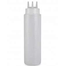 Диспенсер для соусів і сиропів 700 мл, білий з трьома носиками 