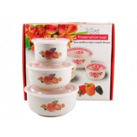 Набір судків 3 шт з кришками Троянда