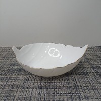 Салатник 7" Листок, золотий кант