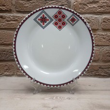 Тарілка 9“ «Вишиванка» червоне та чорне  23 см