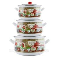 Набір каструль 3 шт «Квітковий сад»