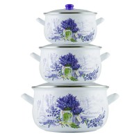 Набір каструль 3 шт «Лаванда» 