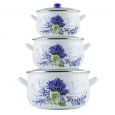 Набір каструль 3 шт «Лаванда» 