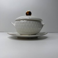 Бульйонниця з блюдцем 350 мл біла порцеляна 4,25″